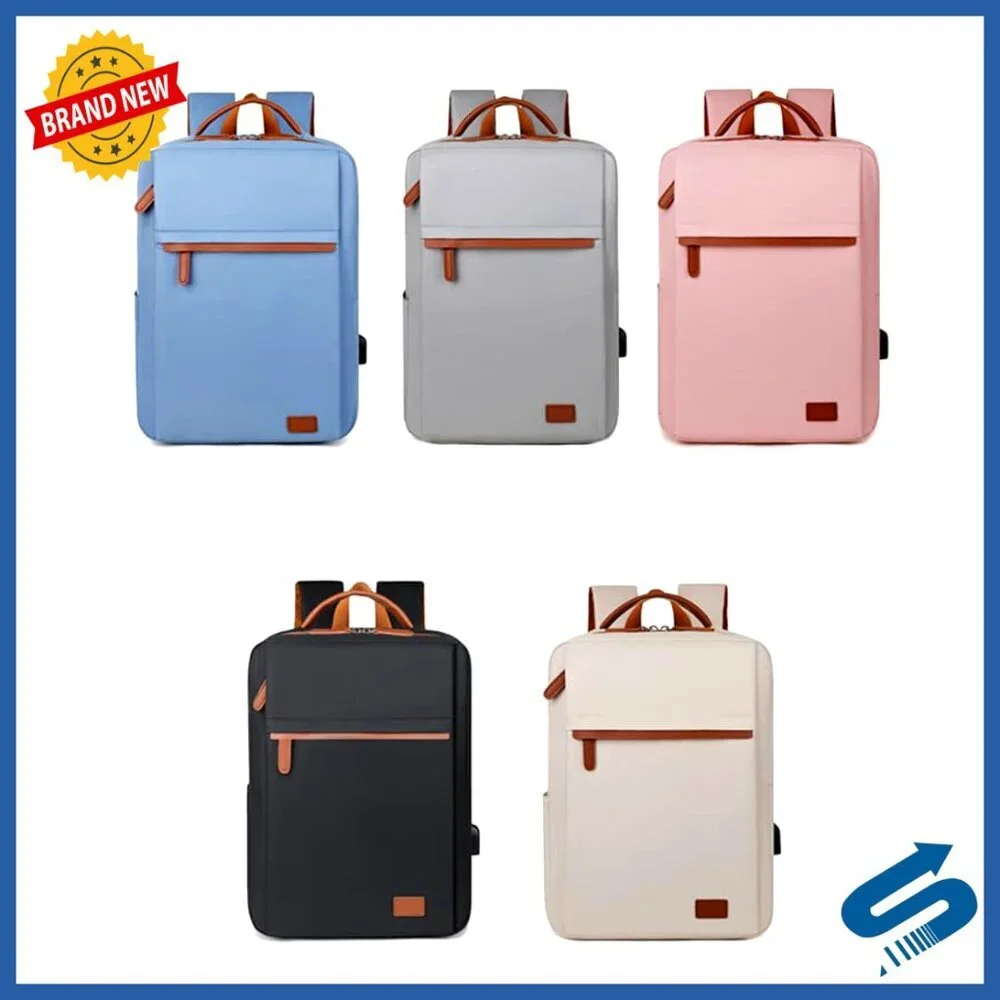 Unisex Laptop Backpack USB Charging Port Travel Business College Functional - Picture 4 of 6